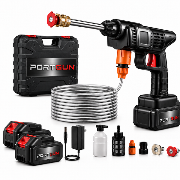 PORTGUN™ HydroForce X1 High-Pressure Cordless Cleaning System | Free Travel Case & Extra Battery Pack