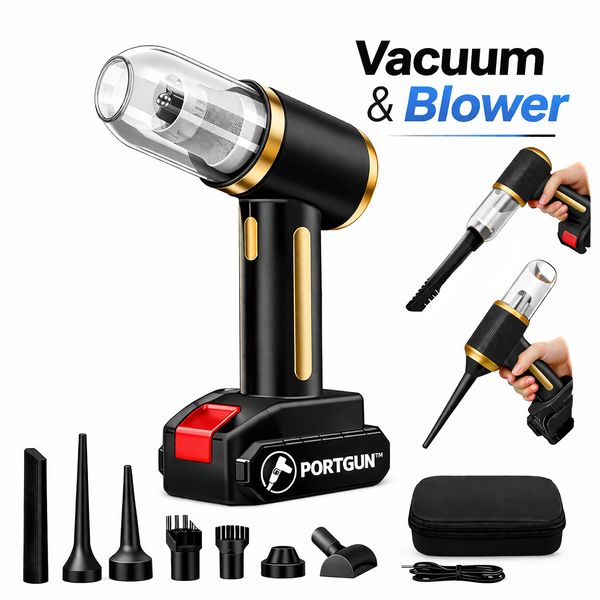 PORTGUN™ 21000 Pa Suction Power 4 in 1 Rechargeable 6000mAh Cordless Vacuum Cleaner & Blower